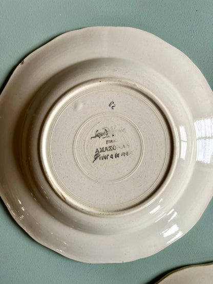 Assiettes creuses Sarreguemines modèle Amazone - lot de 3  Vaisselle Patine