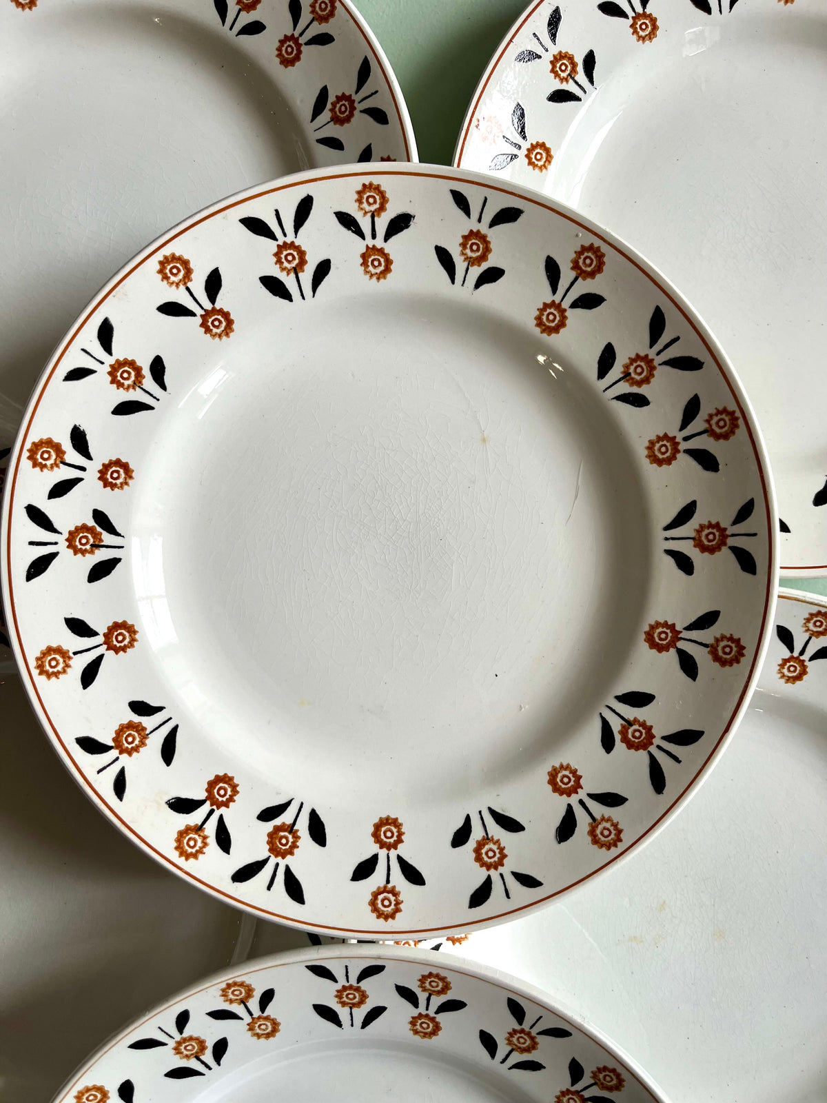 Assiettes plates anciennes Saint-Amand modèle Vannes – Lot de 6  Vaisselle Patine