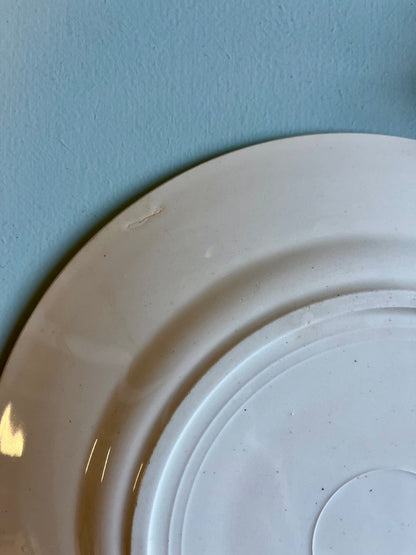 Assiette en faïence vintage motif fleurs bleues-Badonvillier