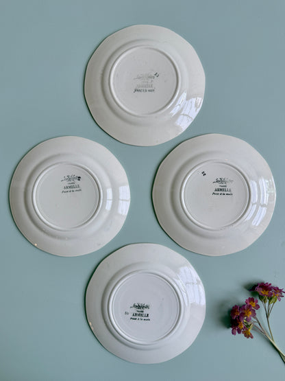 Assiettes à dessert modèle Armelle de Sarreguemines - lot de 4