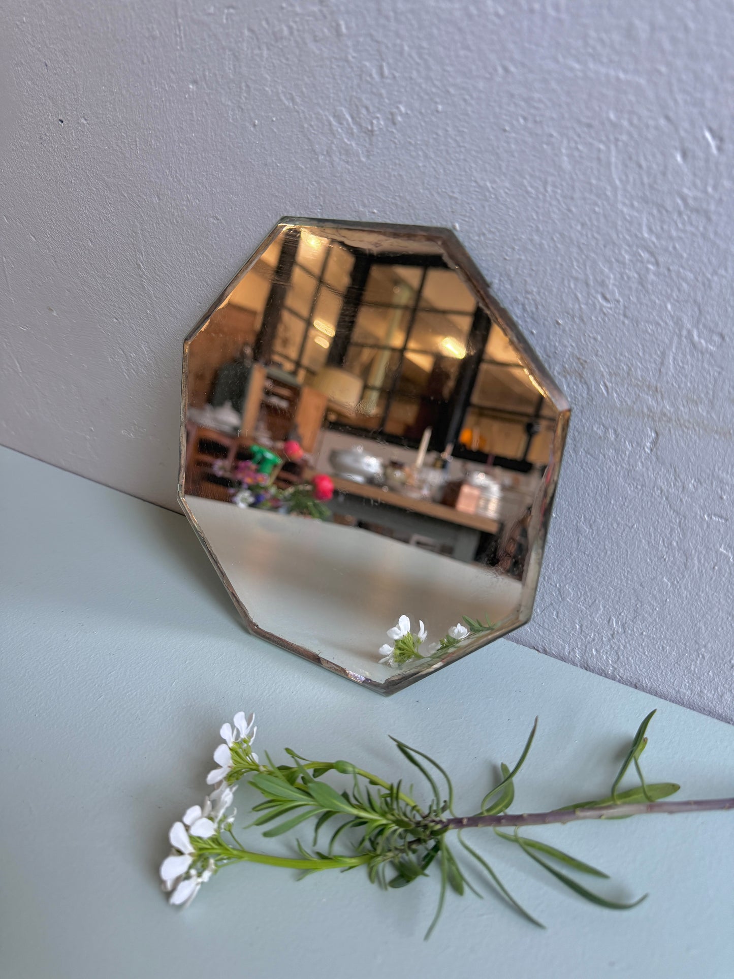Miroir octogonal - rebord simple