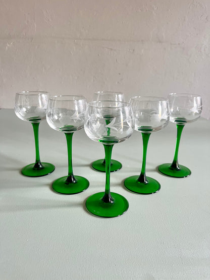 Verres à vin blanc alsaciens gravés  Vaisselle Patine