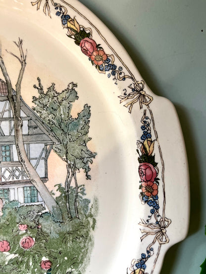 Plat ancien Sarreguemines Obernai – Henri Loux  Vaisselle Patine