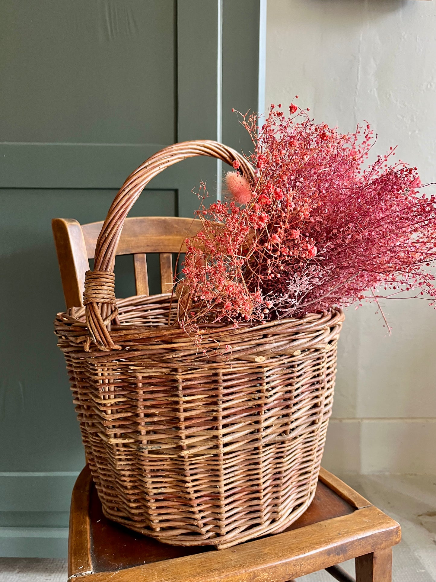 Panier en osier ancien   Patine