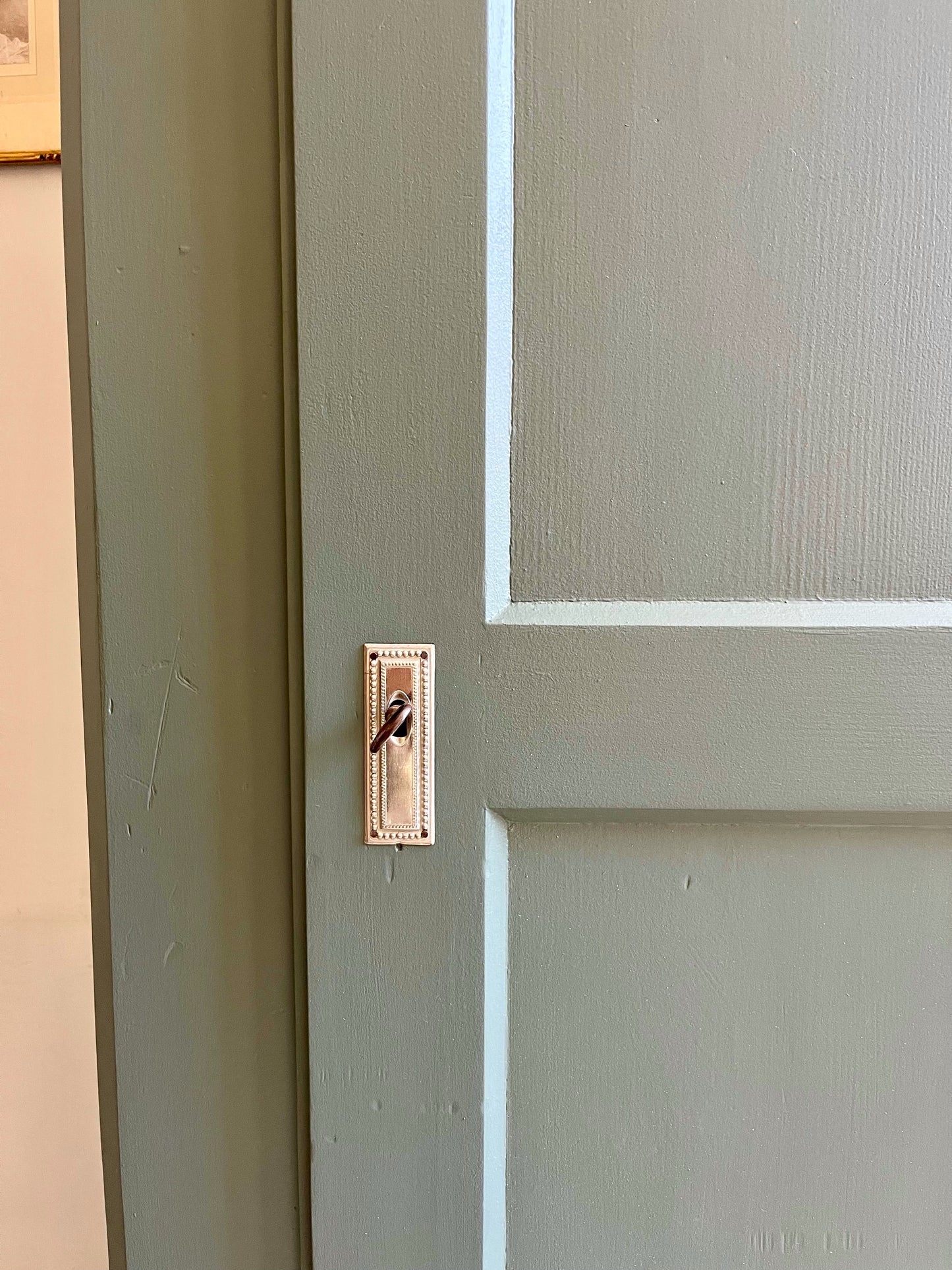 Bonnetière/armoire ancienne une porte bleu-gris