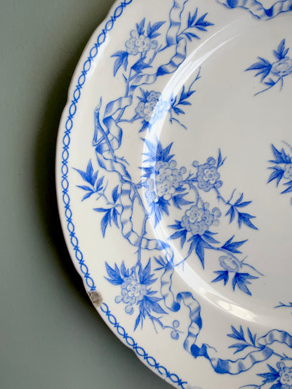 Assiette à dessert Epines bleue de Sarreguemines décor floral