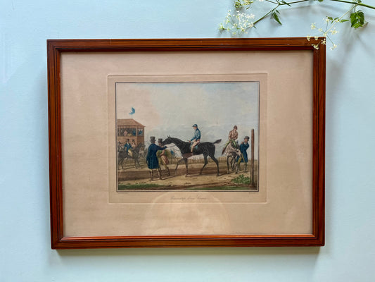 Lithographie en couleur Carle Vernet - Debucourt - « Préparatifs d’une course »