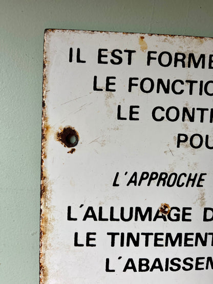 Plaque émaillée ancienne sncf