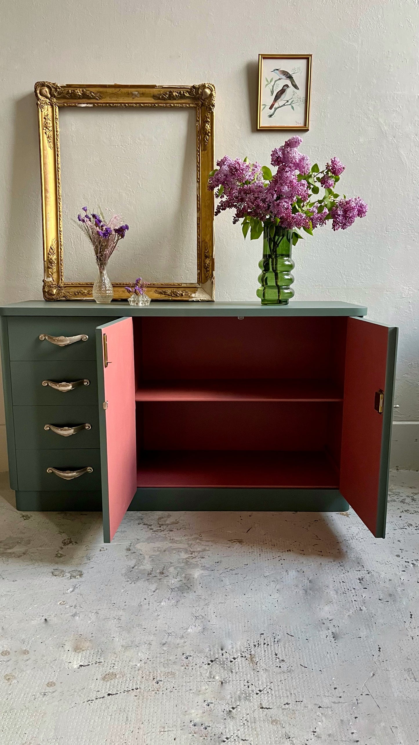 Buffet art déco gris bleu