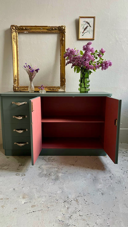 Buffet art déco gris bleu
