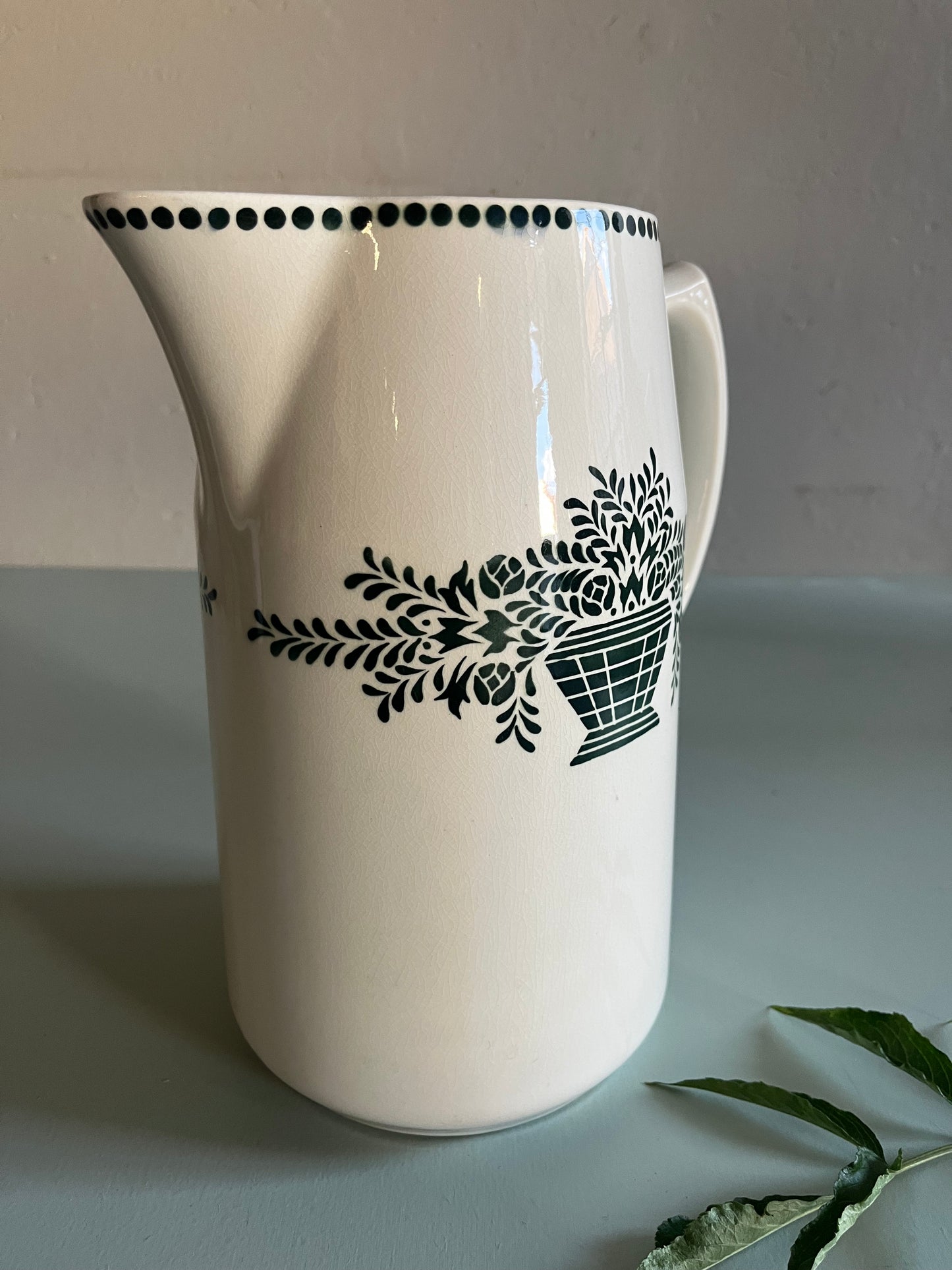 Ensemble de toilette ancien Badonviller – broc et cuvette  Vaisselle Patine