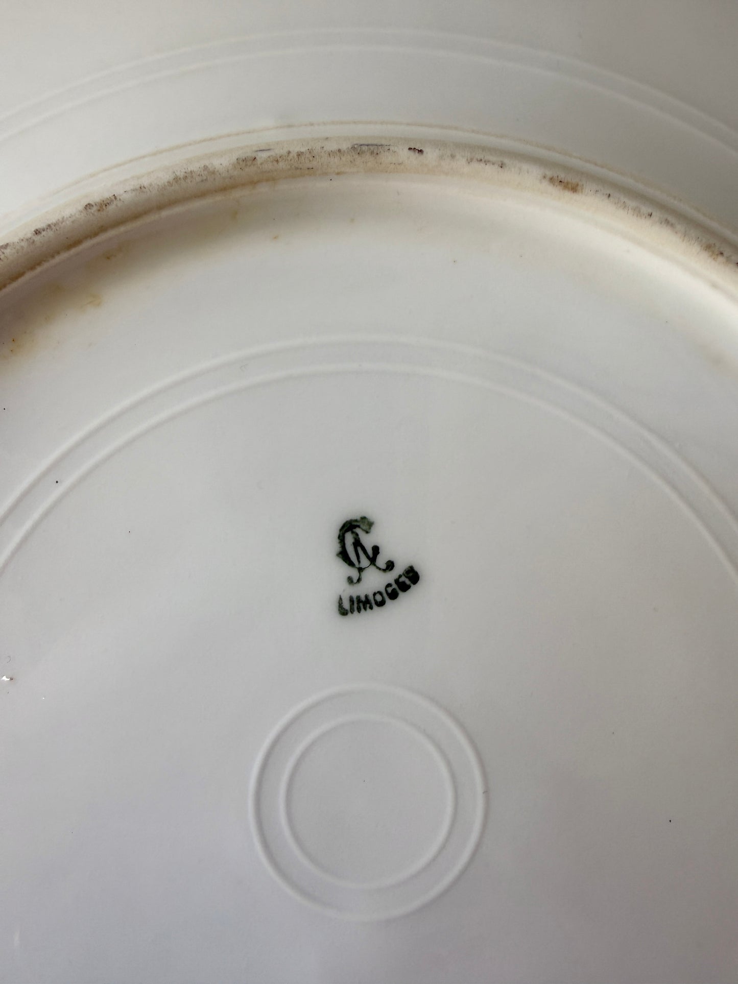 Assiette plate en porcelaine de Limoges