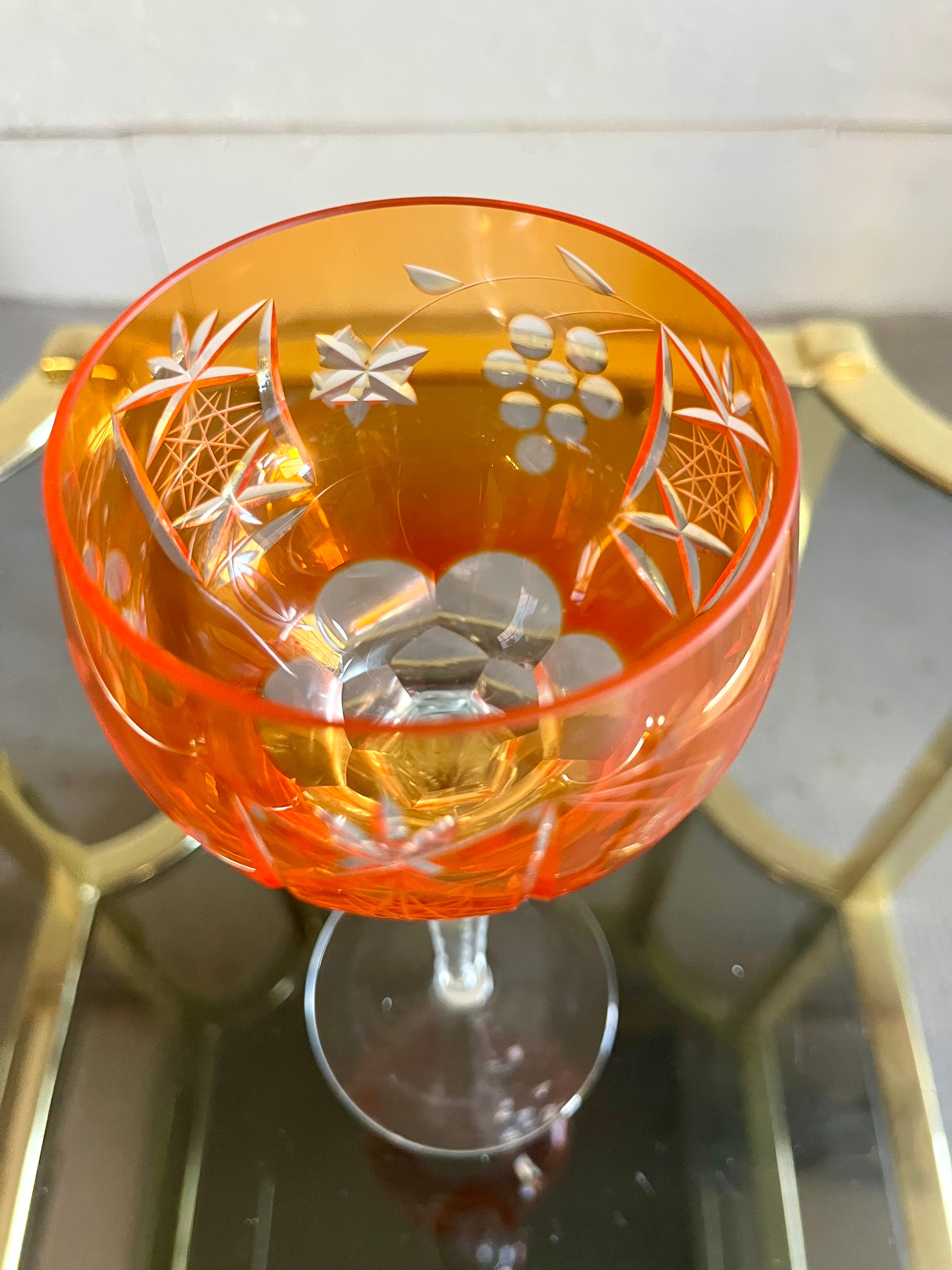 Verres à vin Römer orange en cristal taillé – lot de 5  Vaisselle Patine