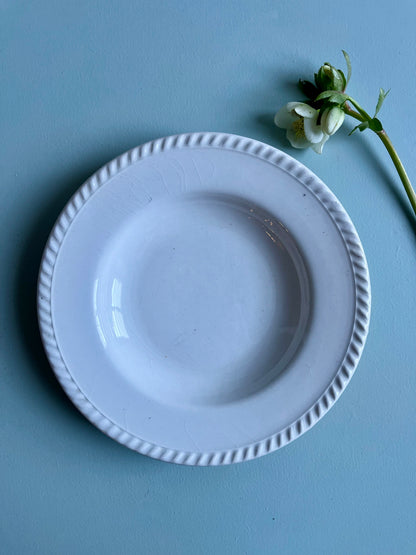 Assiettes creuses en faïence blanche-lot de 2