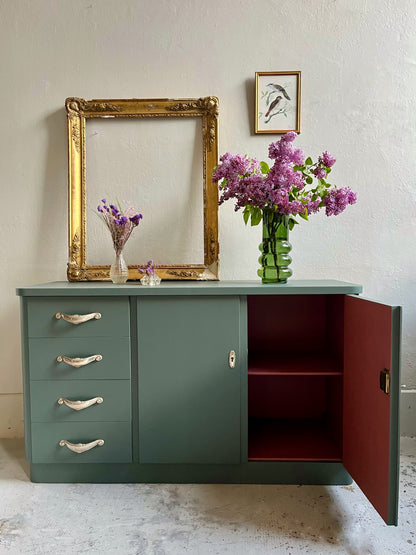 Buffet art déco gris bleu