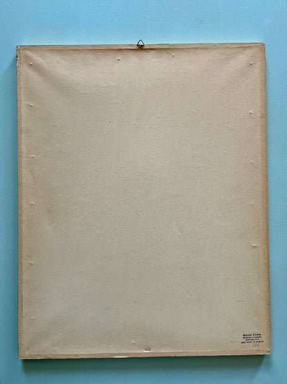 Tableau-lithographie rose encadré