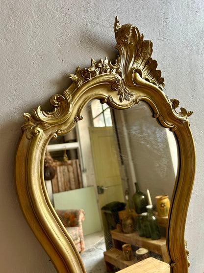 Miroir baroque doré   Patine