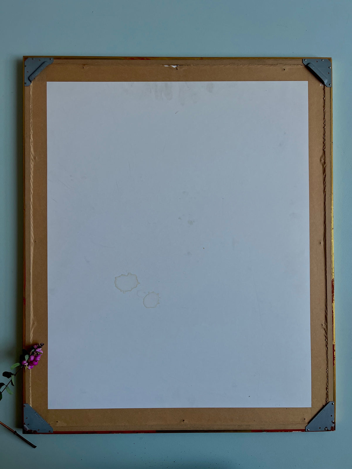 Tableau doré avec peinture à l'aquarelle   Patine