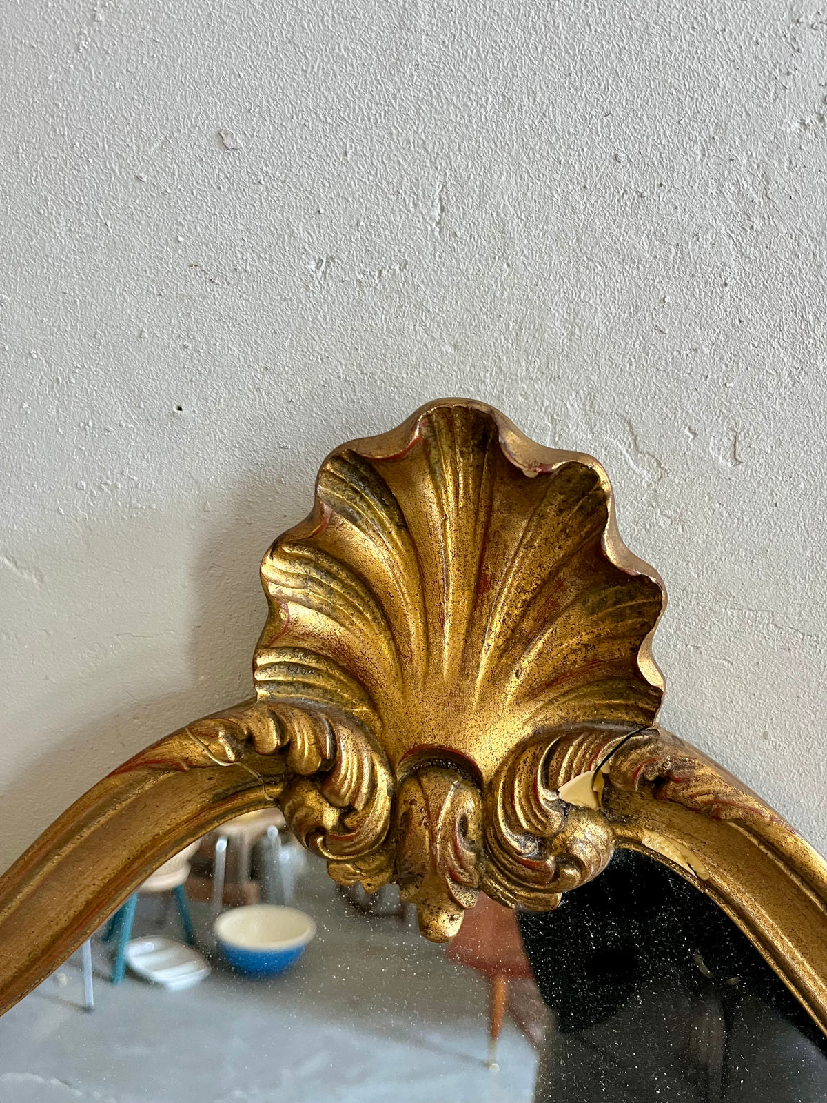 Miroir doré ancien style rocaille  Décoration Patine