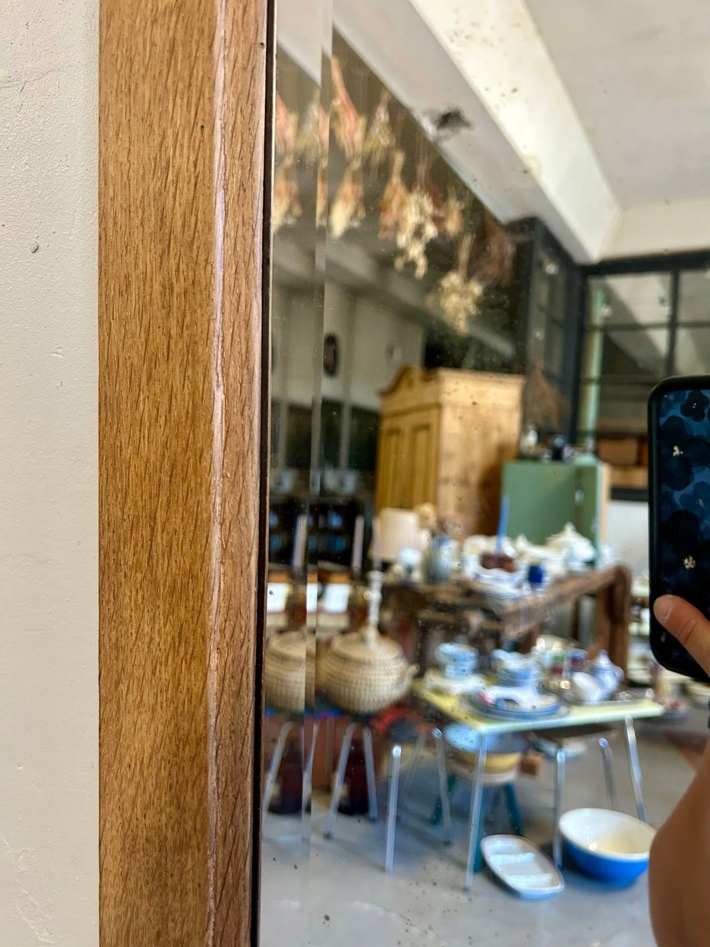 Miroir - ancienne porte   Patine