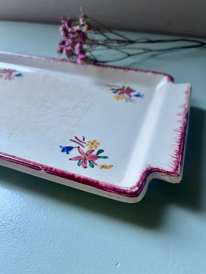 Plat à cake vintage Sarreguemines modèle « Evelyne »