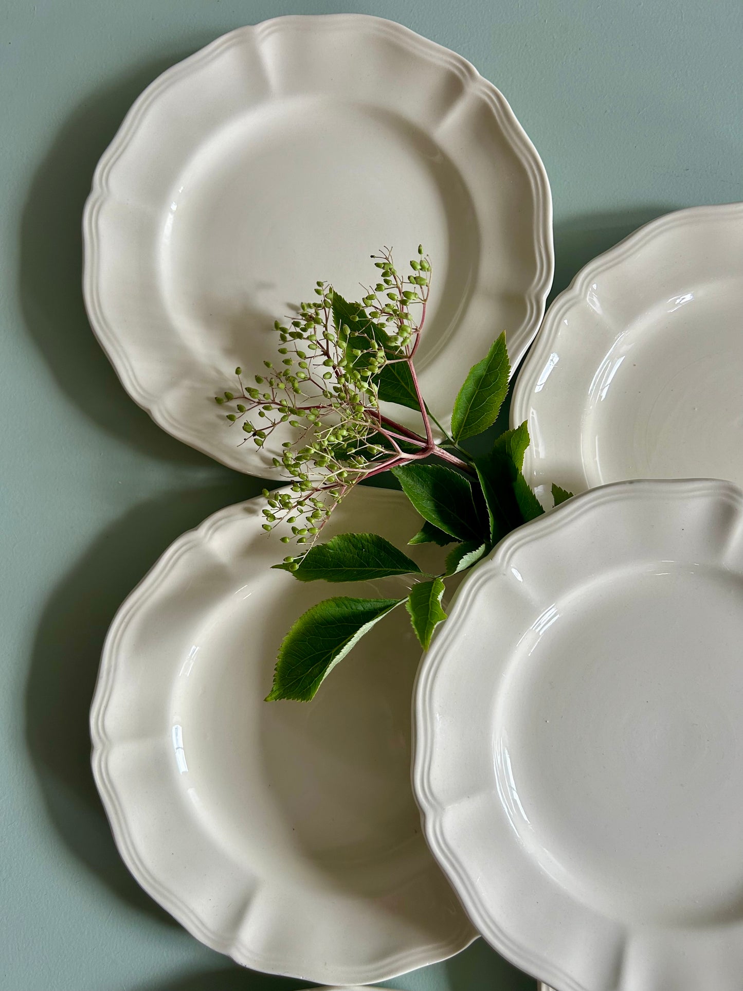 Assiettes à dessert Sarreguemines blanches - lot de 6  Vaisselle Patine