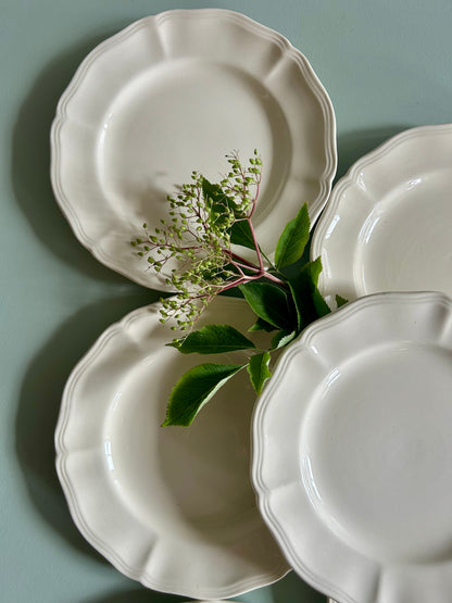 Assiettes à dessert Sarreguemines blanches - lot de 6  Vaisselle Patine