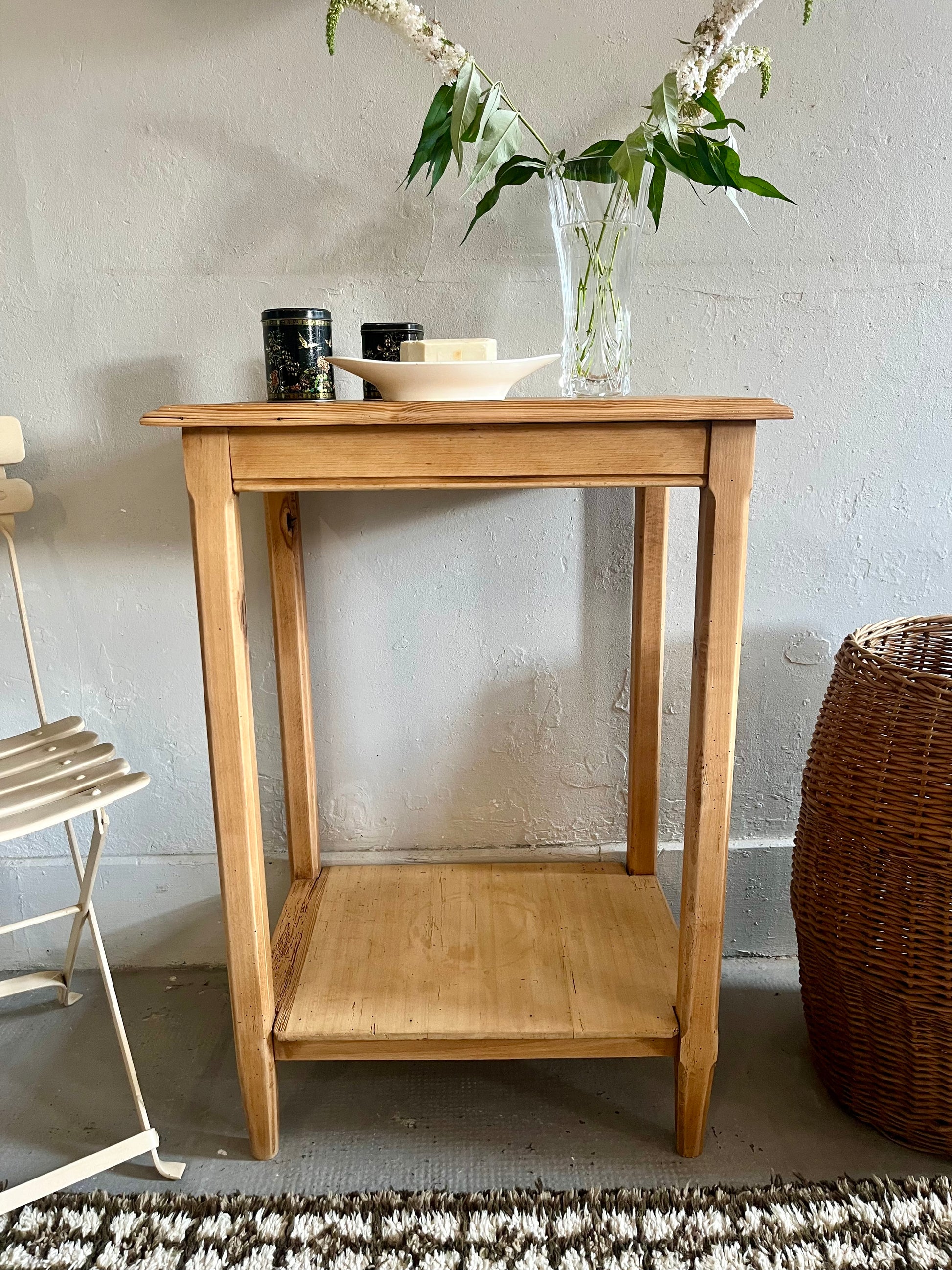 Console rénovée en bois   Patine