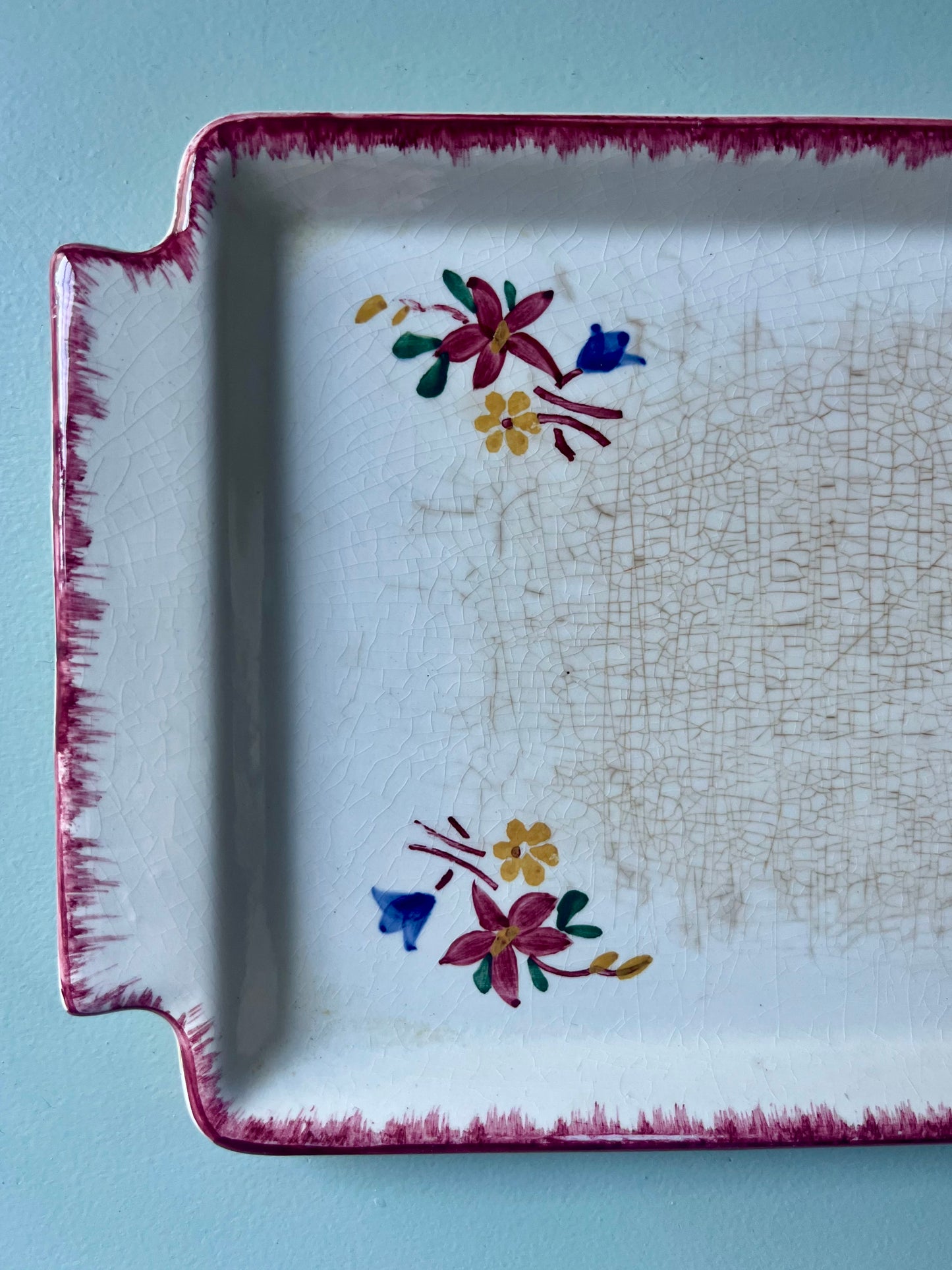 Plat à cake vintage Sarreguemines modèle « Evelyne »