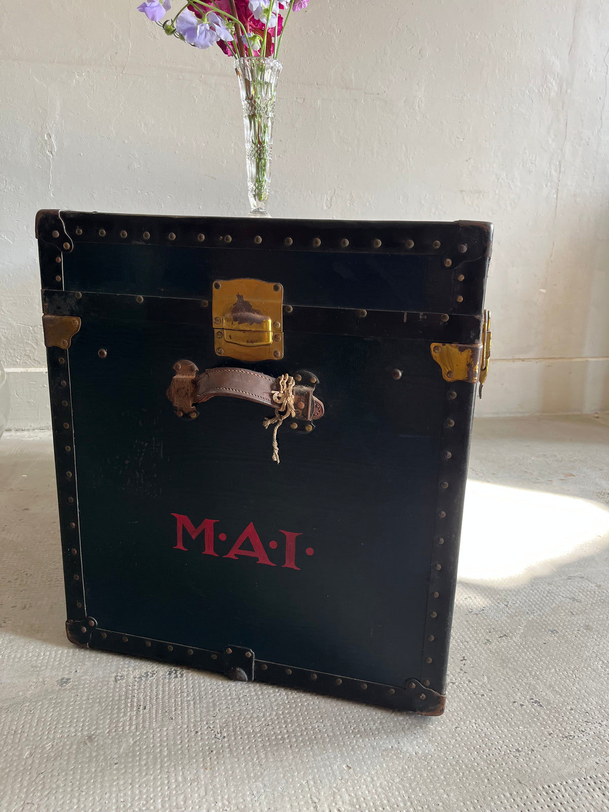 Malle de voyage américaine Horn Luggage  Décoration Patine