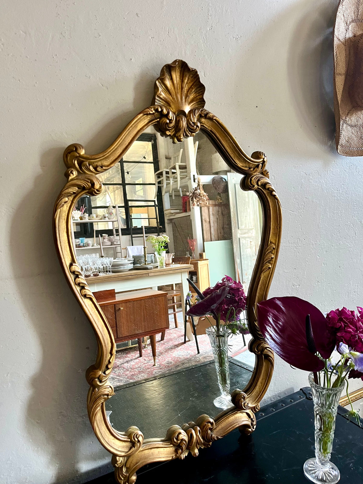 Miroir doré ancien style rocaille  Décoration Patine