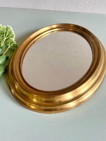Miroir ovale vintage doré  Décoration Patine