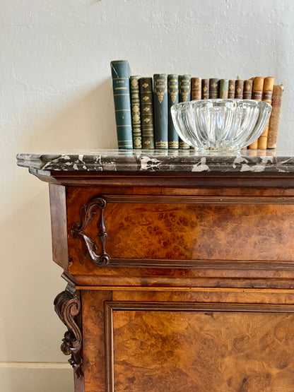 Commode marbre et bois