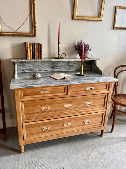 Commode plateau en marbre gris  Meubles Patine