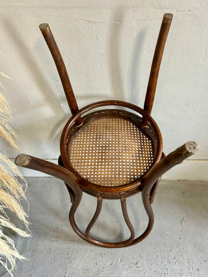 Chaise bistrot assise cannage - type  18 Thonet   Patine