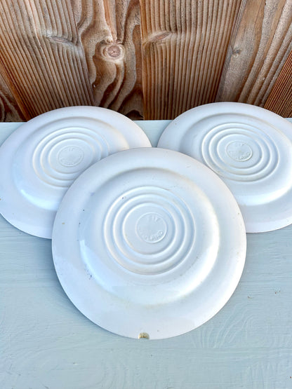 Assiettes plates en faïence rouge style anglais- lot de 3