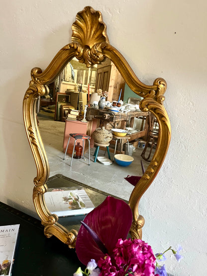 Miroir doré ancien style rocaille  Décoration Patine