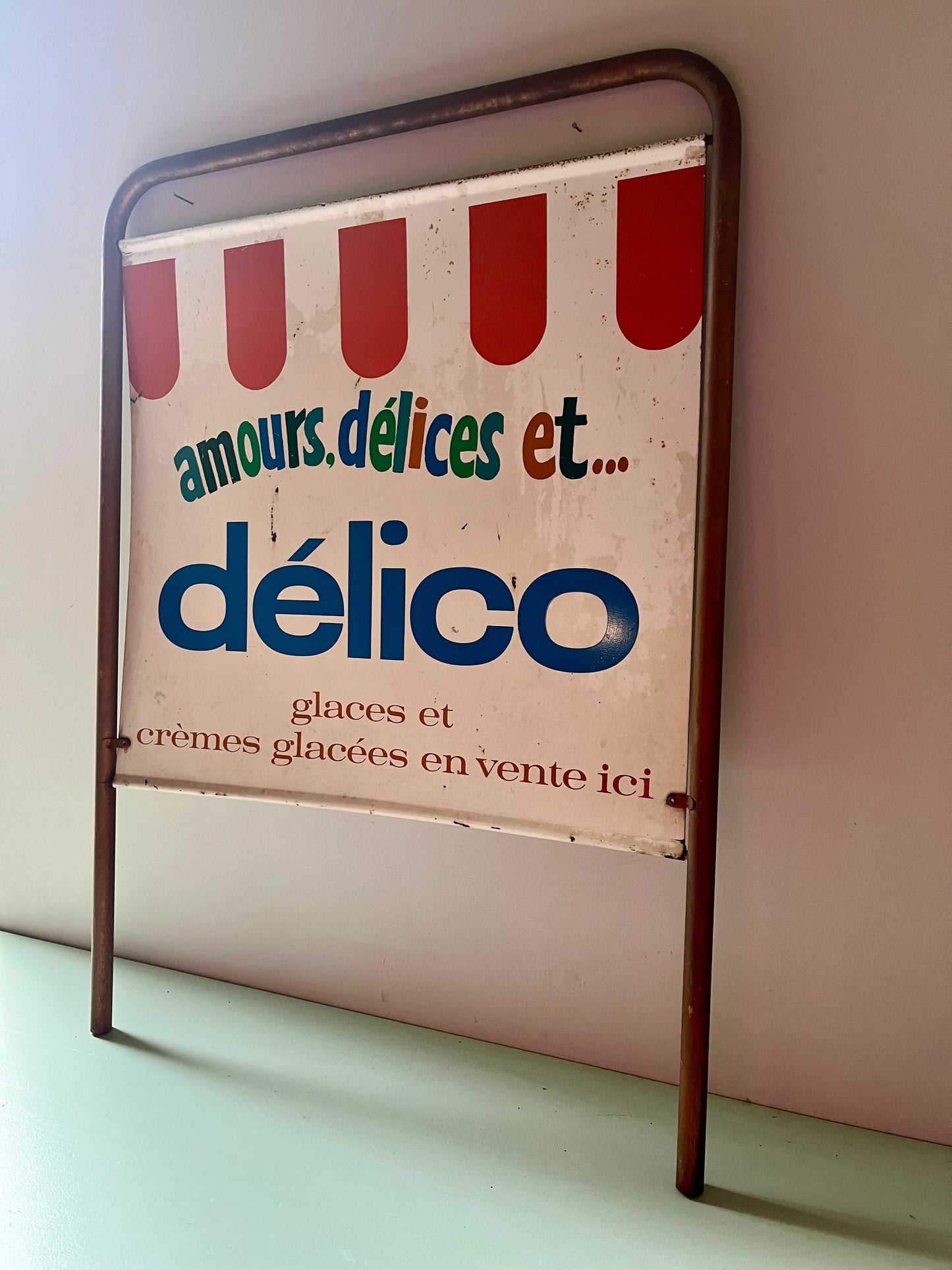 Plaque publicitaire glaces « Délico »