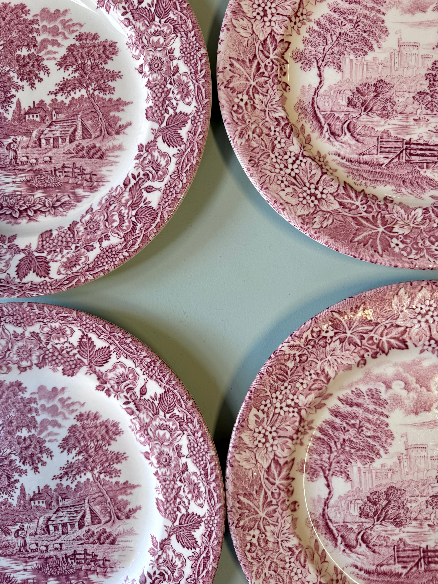 Assiettes plates en terre de fer England - lot de 6