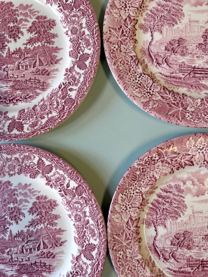 Assiettes plates en terre de fer England - lot de 6