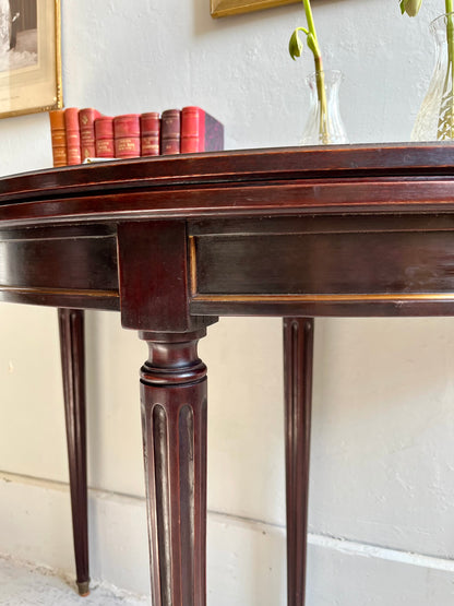 Table demi-lune acajou style Louis XVI