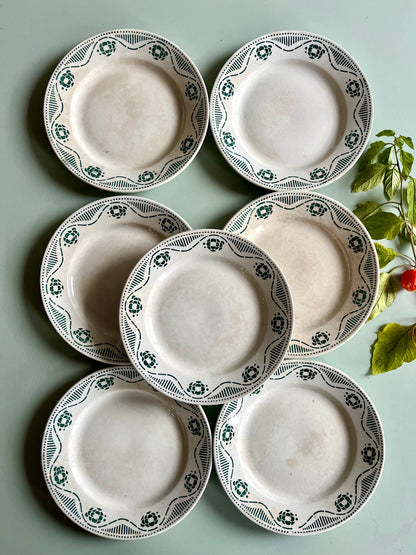 Assiettes anciennes Nouvelles Galeries Paris modèle Robert – Lot de 7  Vaisselle Patine