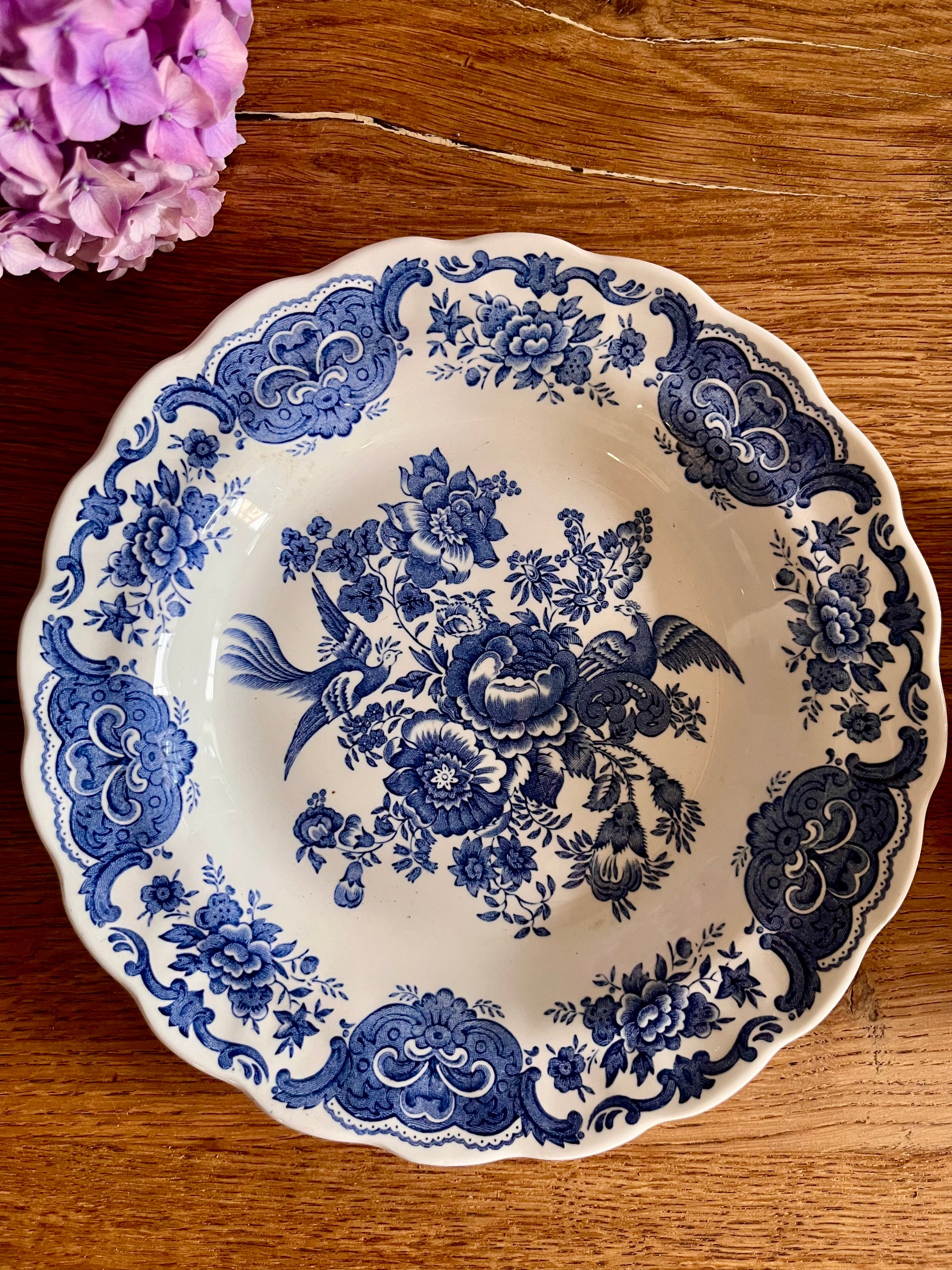 Assiette semi creuse décor bleu anglais- Windsor  Vaisselle Patine