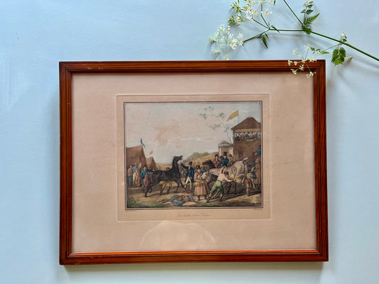 Lithographie en couleur Carle Vernet - Debucourt - « Les suites d’une course »