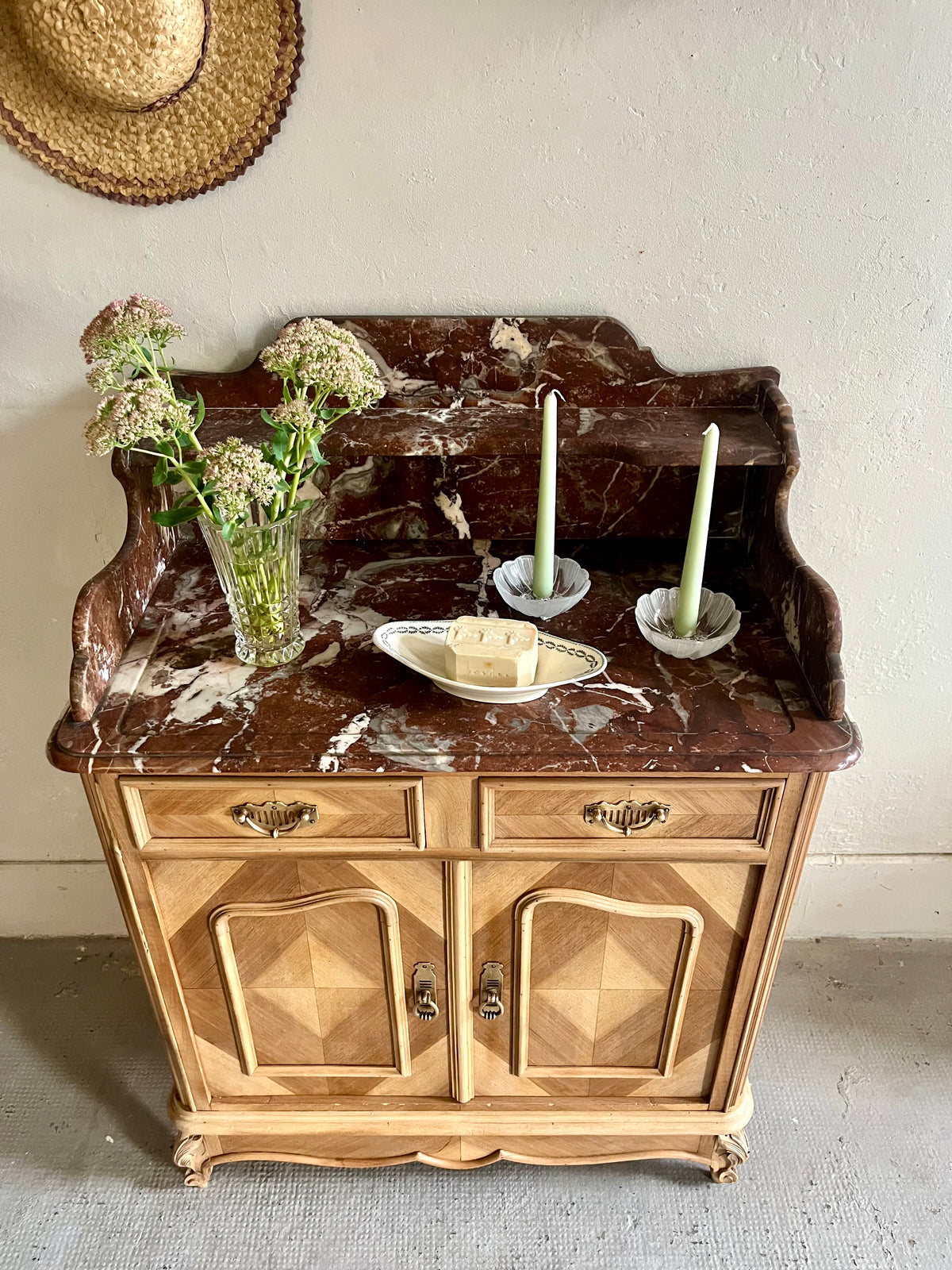 Meuble de toilette plateau marbre  Meubles Patine