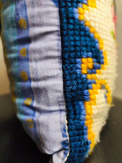 Coussin fleur en point de croix   Patine