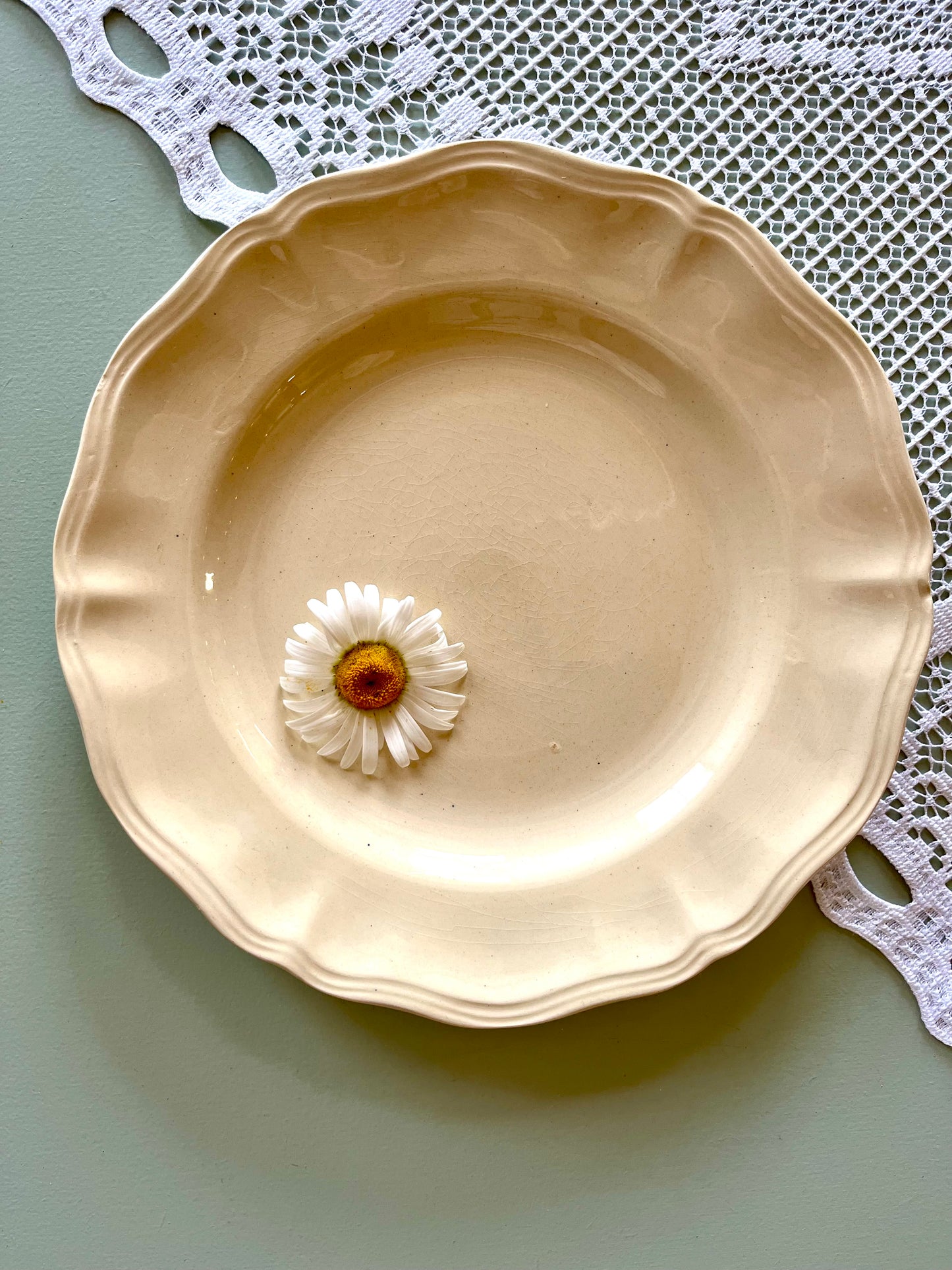 Assiette plates crème Sarreguemines-lot de 6 - Patine