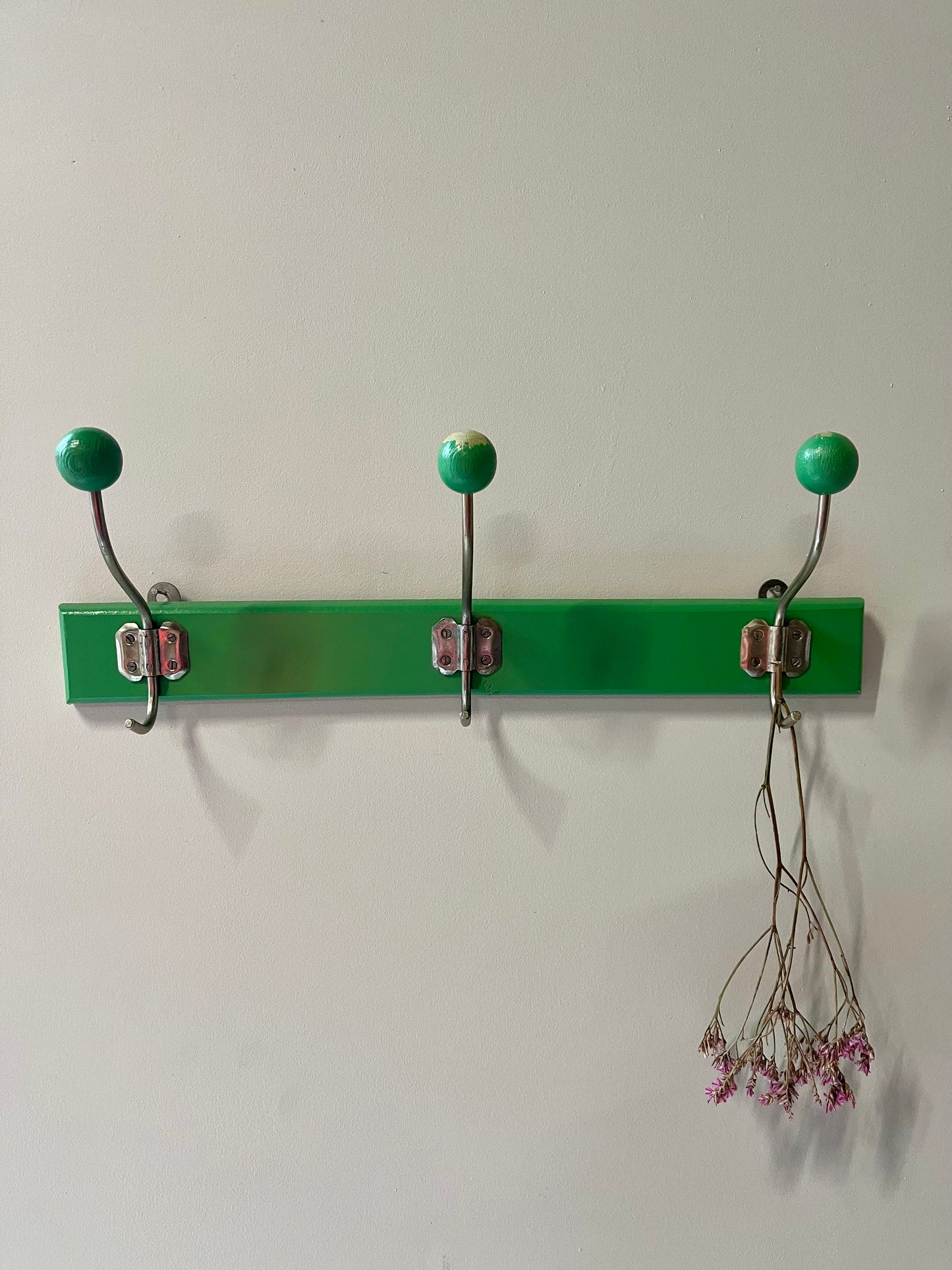 Porte manteau 3 patères vert vintage