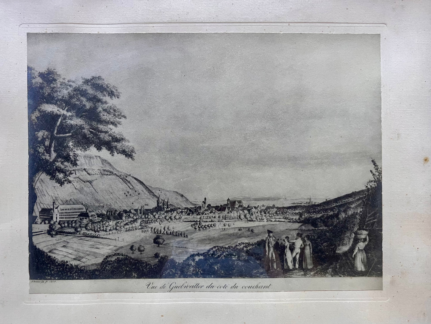 Gravure sous cadre « vue de Guebwiller »  Décoration Patine