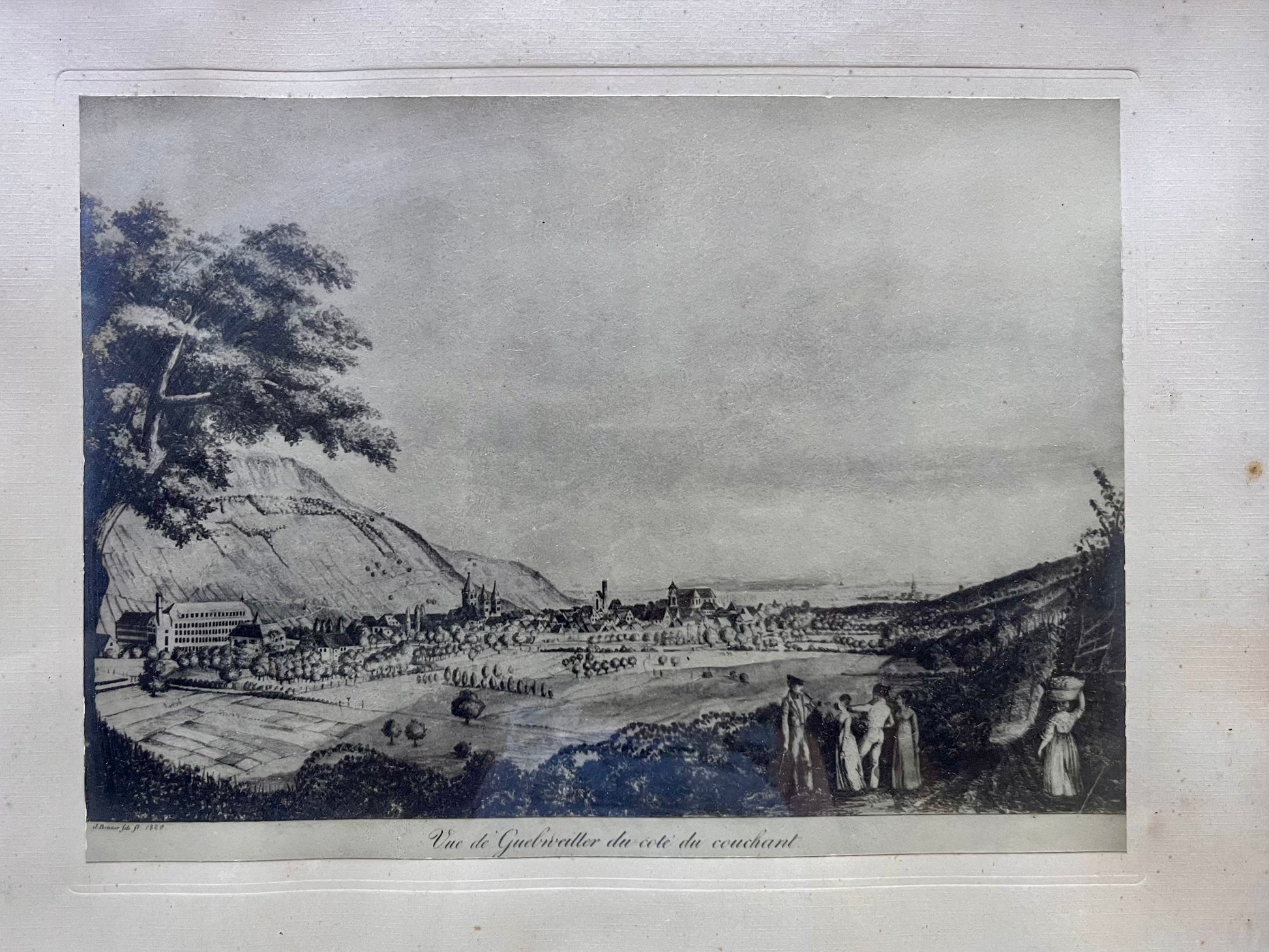 Gravure sous cadre « vue de Guebwiller »  Décoration Patine